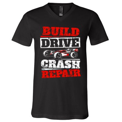 Rc Car Racing Build Drive Crash Repair Remote Control Buggy Gift V-Neck T-Shirt