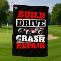 Rc Car Racing Build Drive Crash Repair Remote Control Buggy Gift Golf Towel