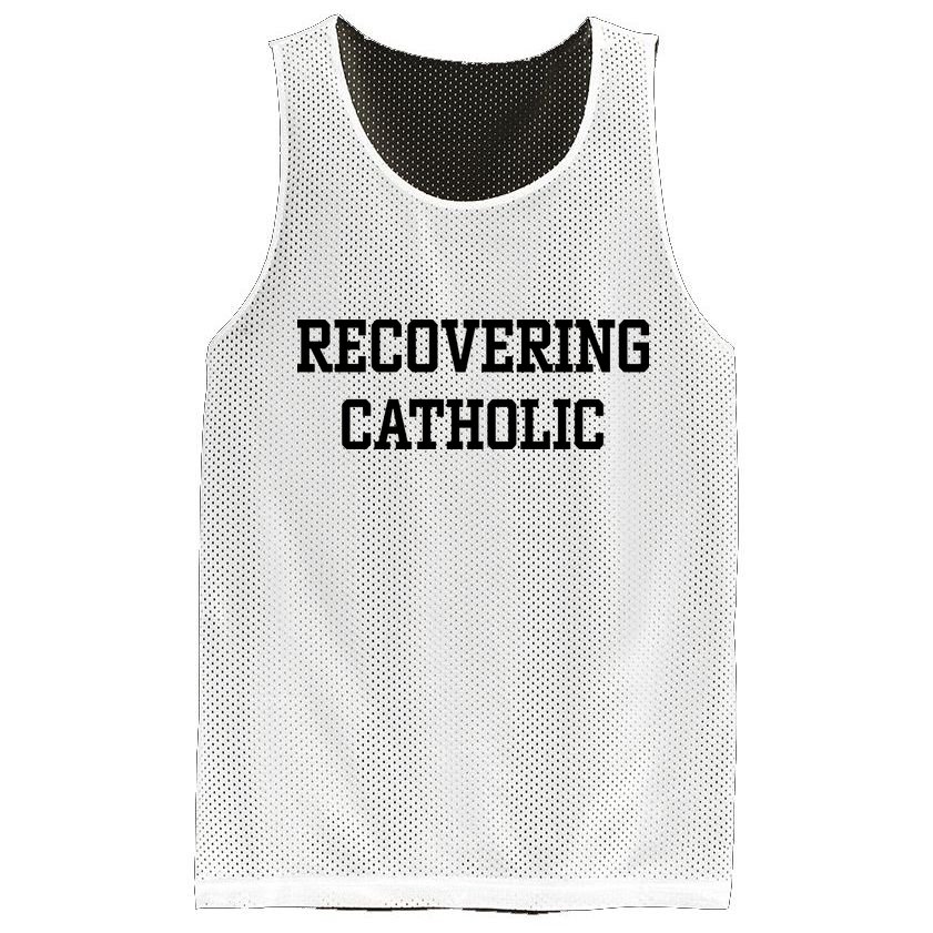 Recovering Catholic Mesh Reversible Basketball Jersey Tank