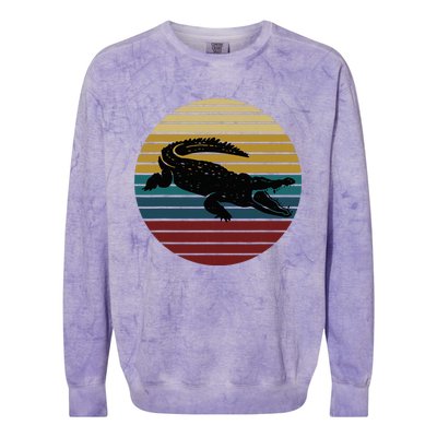 Retro Crocodile Colorblast Crewneck Sweatshirt