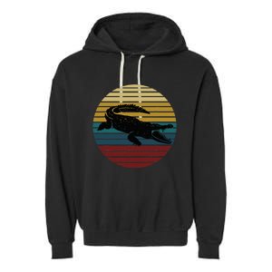 Retro Crocodile Garment-Dyed Fleece Hoodie