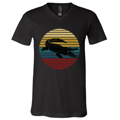 Retro Crocodile V-Neck T-Shirt