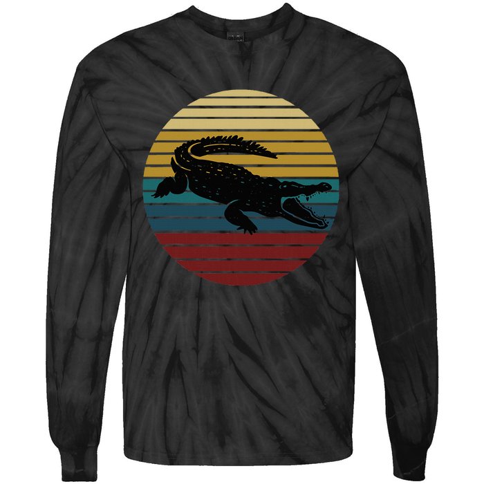 Retro Crocodile Tie-Dye Long Sleeve Shirt