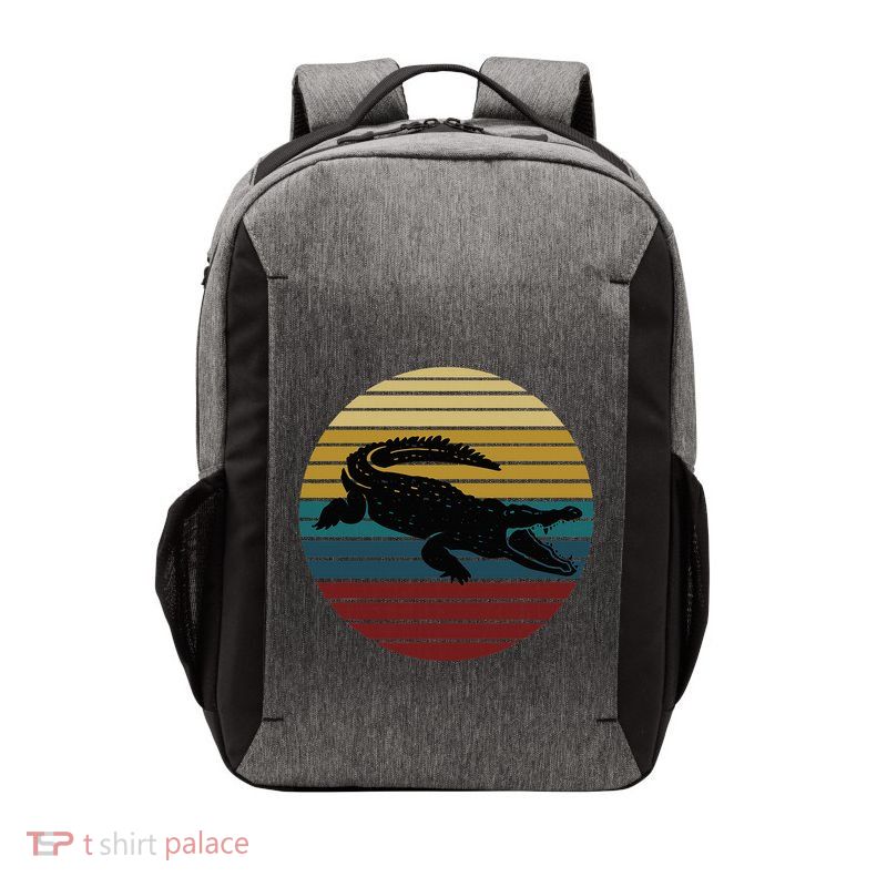 Retro Crocodile Vector Backpack