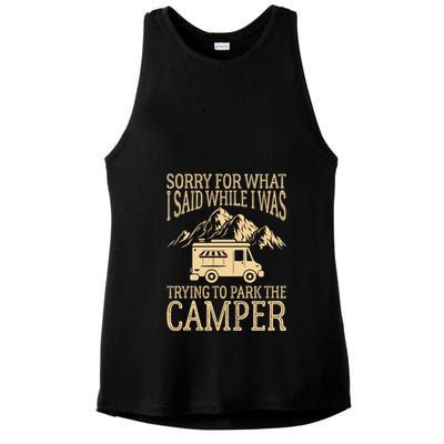 RV Camping Retro I Said While I Was Trying To Park The Camper Ladies PosiCharge Tri-Blend Wicking Tank
