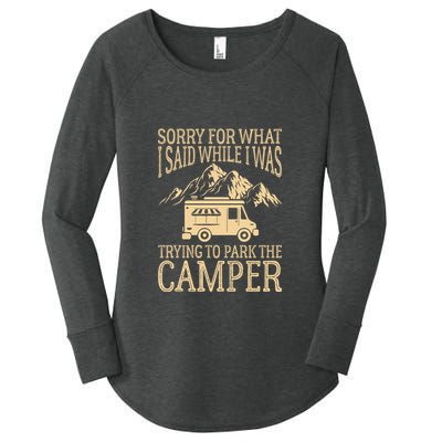 RV Camping Retro I Said While I Was Trying To Park The Camper Women's Perfect Tri Tunic Long Sleeve Shirt