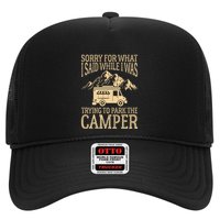 RV Camping Retro I Said While I Was Trying To Park The Camper Trucker Hat