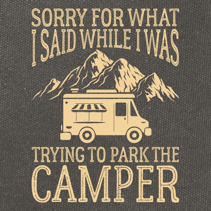 RV Camping Retro I Said While I Was Trying To Park The Camper Cotton Canvas Backpack