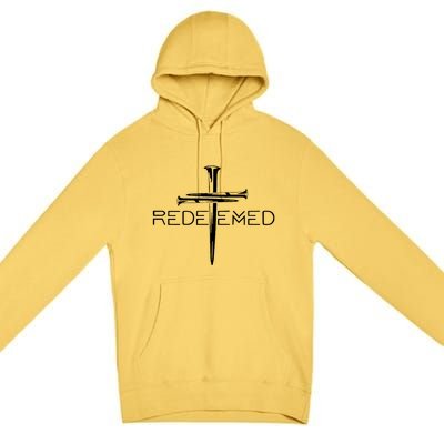 Redeemed Collection Redeemed By The Blood Of Jesus Ephesians 1:7 Front And Back Premium Pullover Hoodie