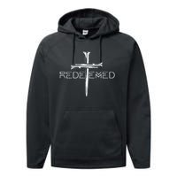 Redeemed Collection Redeemed By The Blood Of Jesus Ephesians 1:7 Front And Back Performance Fleece Hoodie