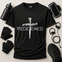 Redeemed Collection Redeemed By The Blood Of Jesus Ephesians 1:7 Front And Back Cooling Performance Crew T-Shirt