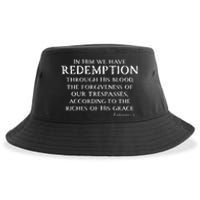 Redeemed Collection Redeemed By The Blood Of Jesus Ephesians 1:7 Front And Back Sustainable Bucket Hat