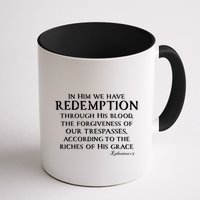 Redeemed Collection Redeemed By The Blood Of Jesus Ephesians 1:7 Front And Back Mug