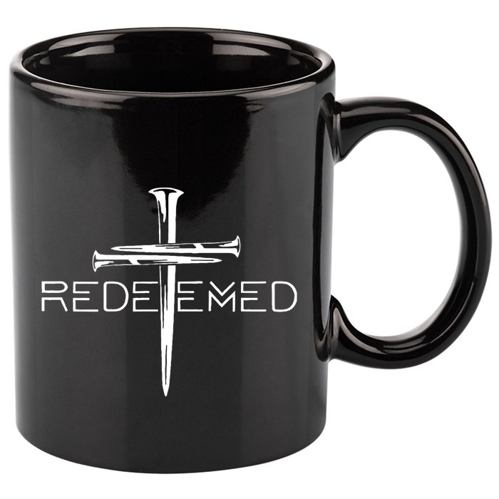 Redeemed Collection Redeemed By The Blood Of Jesus Ephesians 1:7 Front And Back 11oz C Handle Ceramic Mug