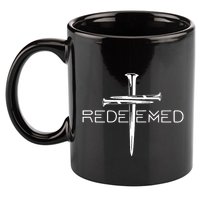Redeemed Collection Redeemed By The Blood Of Jesus Ephesians 1:7 Front And Back 11oz C Handle Ceramic Mug