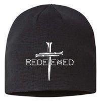 Redeemed Collection Redeemed By The Blood Of Jesus Ephesians 1:7 Front And Back Sustainable Beanie