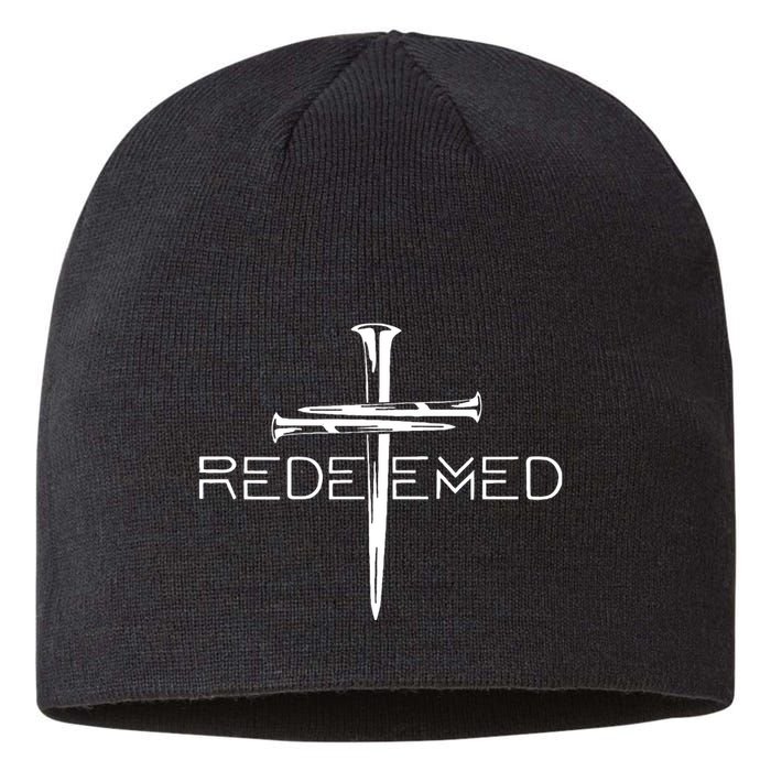 Redeemed Collection Redeemed By The Blood Of Jesus Ephesians 1:7 Front And Back Sustainable Beanie