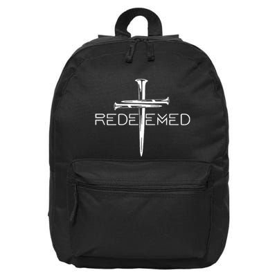 Redeemed Collection Redeemed By The Blood Of Jesus Ephesians 1:7 Front And Back 16 in Basic Backpack