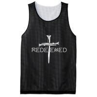 Redeemed Collection Redeemed By The Blood Of Jesus Ephesians 1:7 Front And Back Mesh Reversible Basketball Jersey Tank