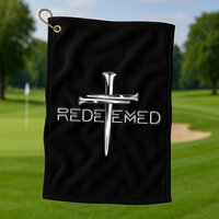 Redeemed Collection Redeemed By The Blood Of Jesus Ephesians 1:7 Front And Back Golf Towel