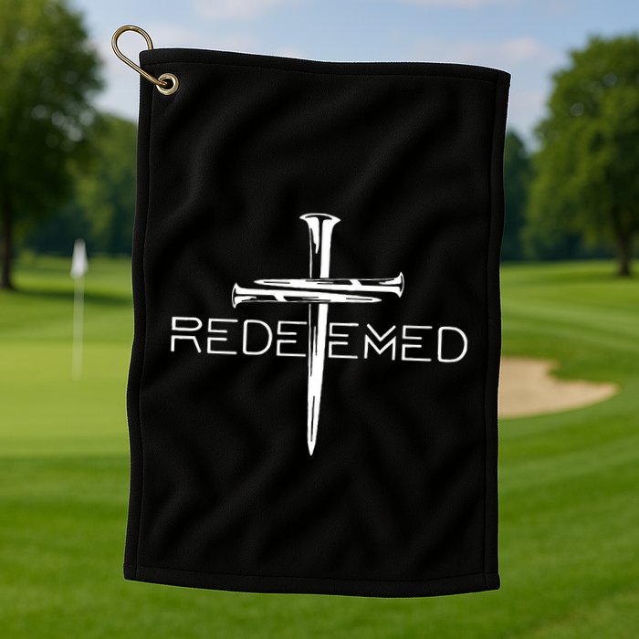 Redeemed Collection Redeemed By The Blood Of Jesus Ephesians 1:7 Front And Back Golf Towel