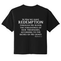 Redeemed Collection Redeemed By The Blood Of Jesus Ephesians 1:7 Front And Back Crop Top
