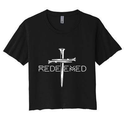 Redeemed Collection Redeemed By The Blood Of Jesus Ephesians 1:7 Front And Back Crop Top