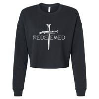 Redeemed Collection Redeemed By The Blood Of Jesus Ephesians 1:7 Front And Back Cropped Pullover Crew