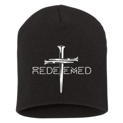 Redeemed Collection Redeemed By The Blood Of Jesus Ephesians 1:7 Front And Back Short Acrylic Beanie