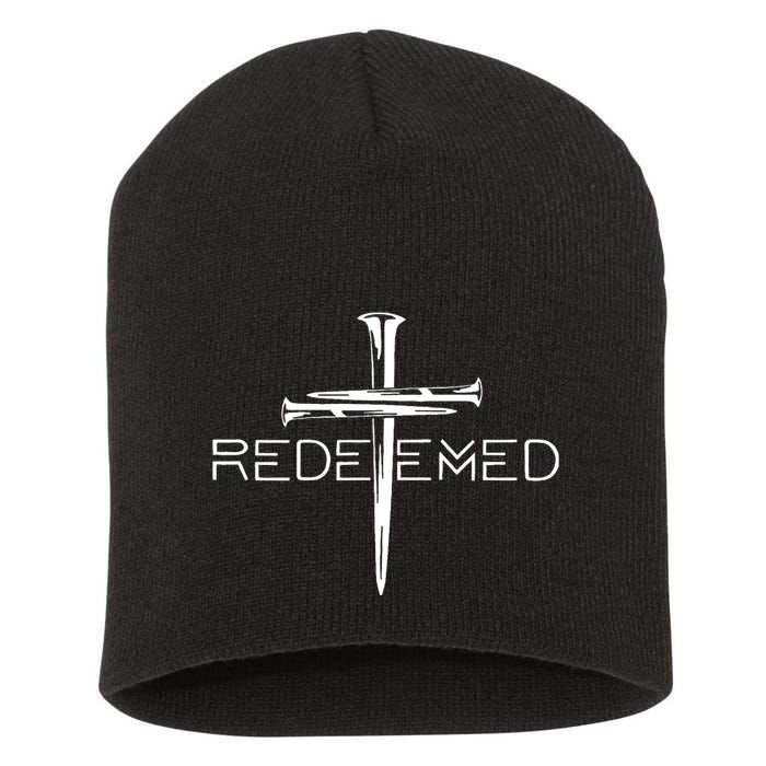 Redeemed Collection Redeemed By The Blood Of Jesus Ephesians 1:7 Front And Back Short Acrylic Beanie