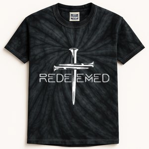 Redeemed Collection Redeemed By The Blood Of Jesus Ephesians 1:7 Front And Back Kids Tie-Dye T-Shirt