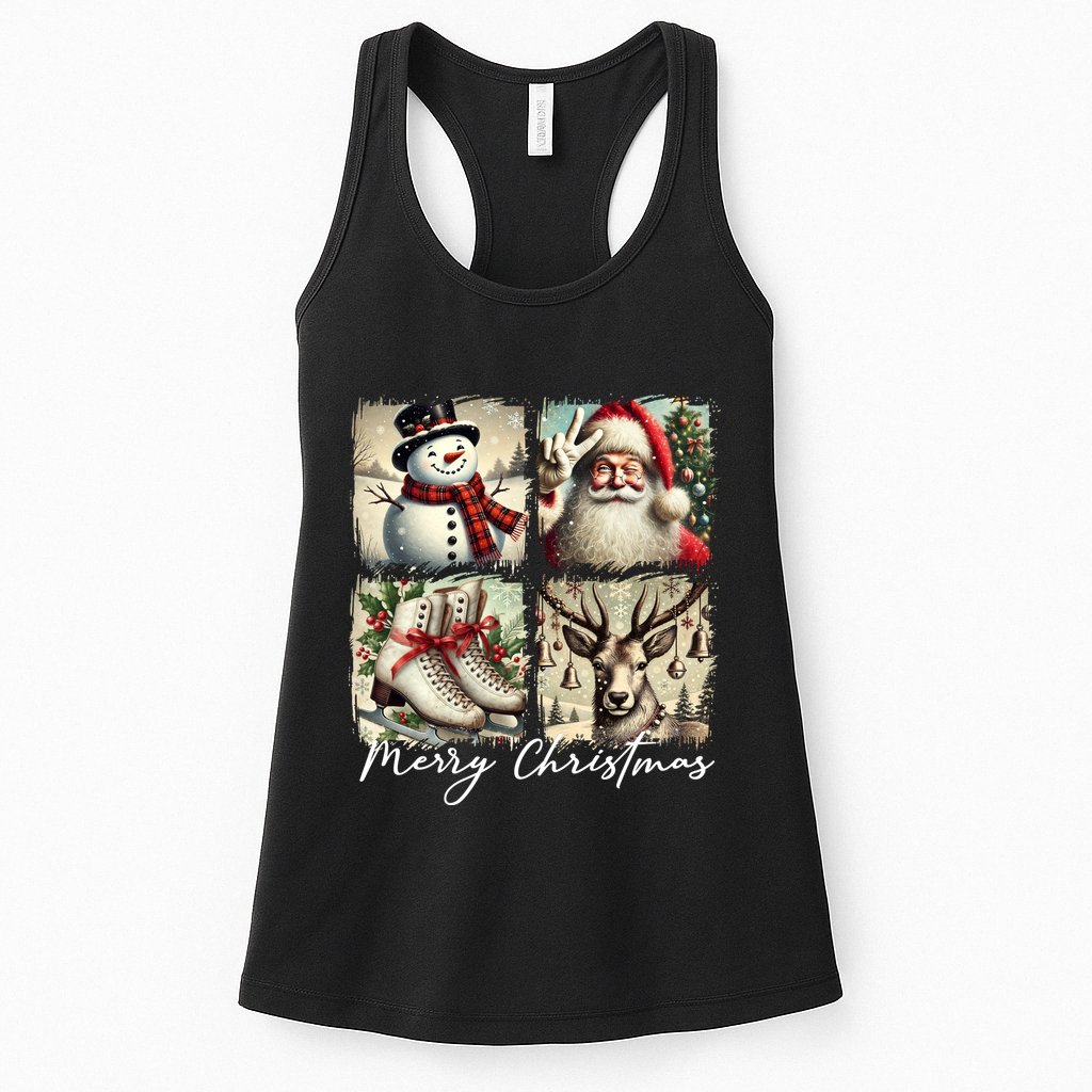 Retro Christmas Womens Tank Top