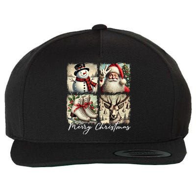 Retro Christmas Wool Snapback Cap