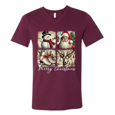 Retro Christmas V-Neck T-Shirt