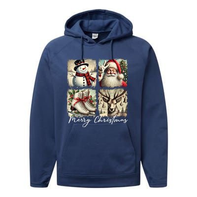 Retro Christmas Performance Fleece Hoodie