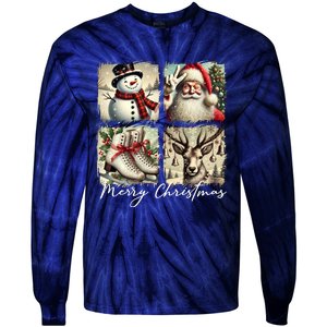 Retro Christmas Tie-Dye Long Sleeve Shirt