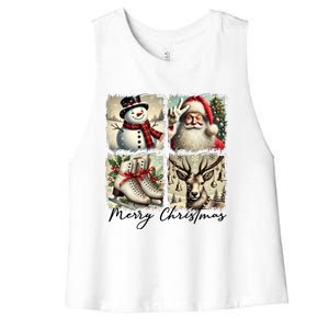 Retro Christmas Women's Racerback Cropped Tank