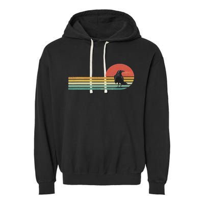 Raven Crow Retro Style Animal Bird Lover Bird Watcher Garment-Dyed Fleece Hoodie
