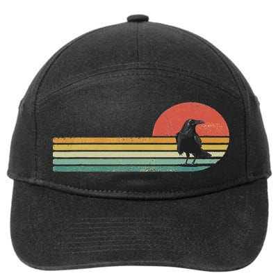 Raven Crow Retro Style Animal Bird Lover Bird Watcher 7-Panel Snapback Hat