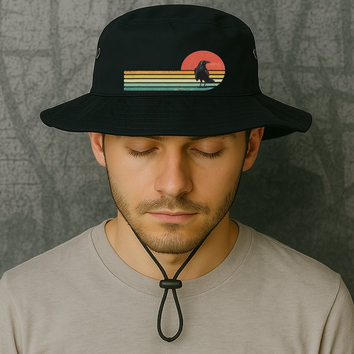 Raven Crow Retro Style Animal Bird Lover Bird Watcher Bucket Hat