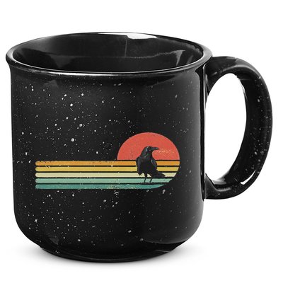 Raven Crow Retro Style Animal Bird Lover Bird Watcher 15oz Campfire Ceramic Mug