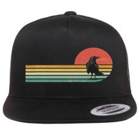 Raven Crow Retro Style Animal Bird Lover Bird Watcher Flat Bill Trucker Hat