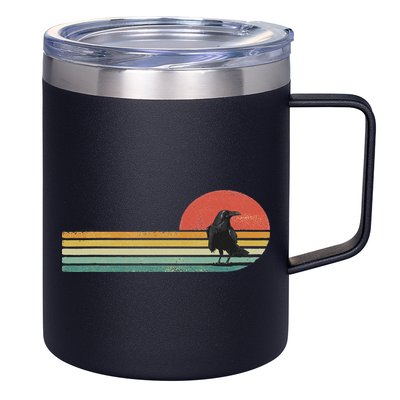 Raven Crow Retro Style Animal Bird Lover Bird Watcher 12oz Stainless Steel Coffee Mug