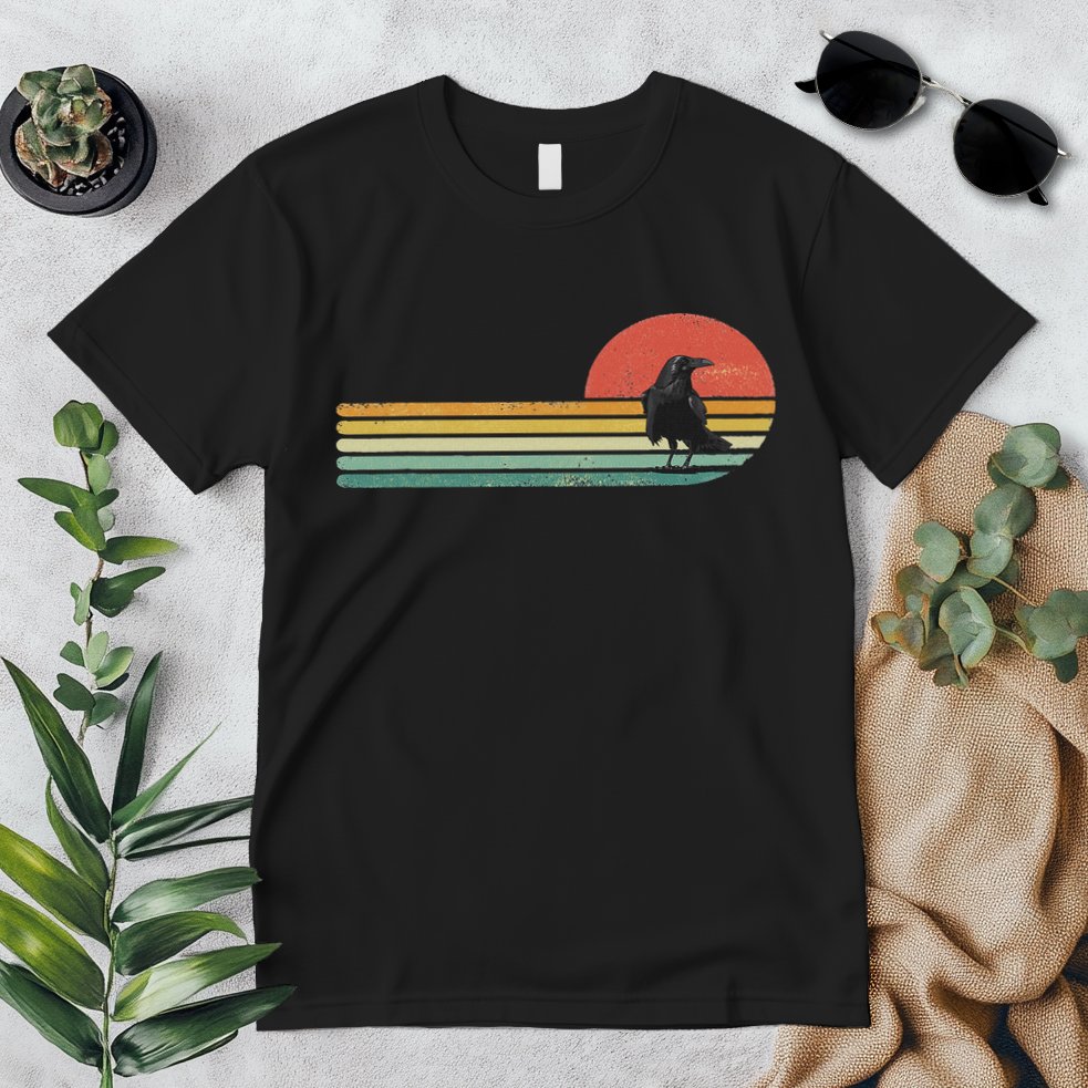 Raven Crow Retro Style Animal Bird Lover Bird Watcher Premium T-Shirt