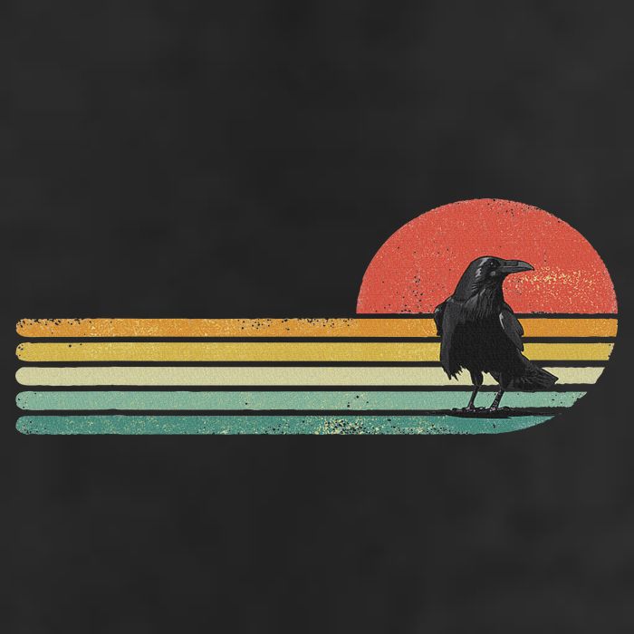 Raven Crow Retro Style Animal Bird Lover Bird Watcher Golf Towel