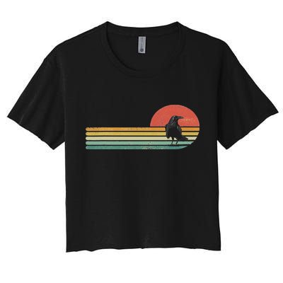 Raven Crow Retro Style Animal Bird Lover Bird Watcher Crop Top