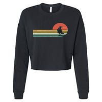 Raven Crow Retro Style Animal Bird Lover Bird Watcher Cropped Pullover Crew