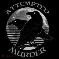 Raven Crow Retro Moon Attempted Murder Wiccan Pagan T-Shirt