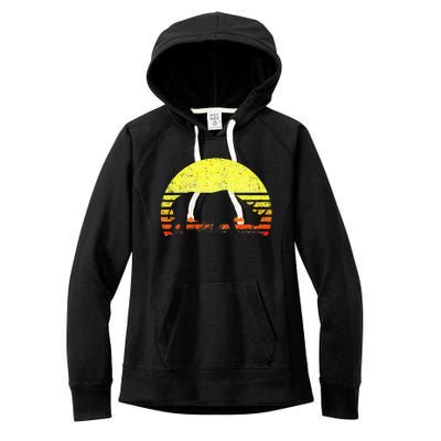 Rhino Cool Rhinoceros African Animals Retro Sunset Vintage Women's Fleece Hoodie