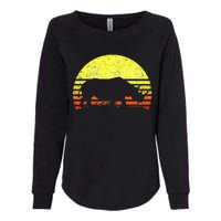 Rhino Cool Rhinoceros African Animals Retro Sunset Vintage Womens California Wash Sweatshirt